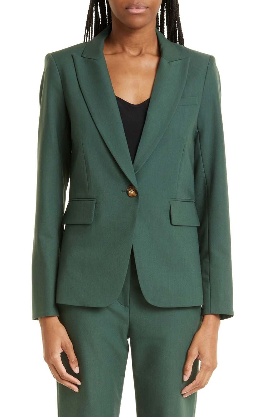 Veronica Beard Cutaway Blazer Pinegrove Green Size 12 Like New